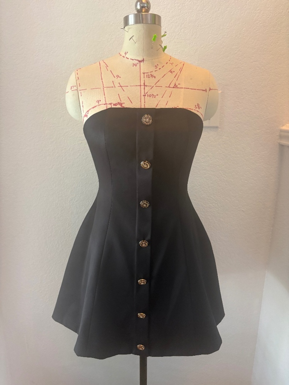 Black Strapless Mini Cocktail Dress